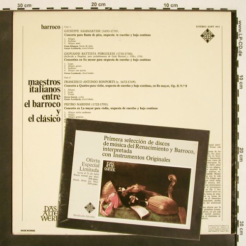 V.A.Maestros italianos entre el: Borroco y el Clasico, Telefunken, Muster (SAWT 9415), E, 1974 Typ: LP Best.-Nr.: K1398 Preis: 7,50 Euro