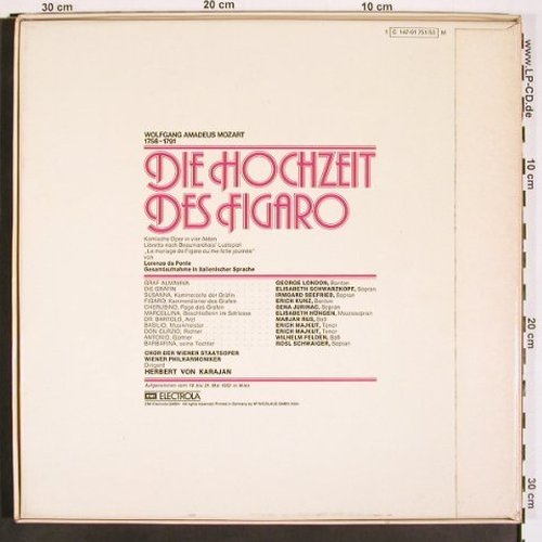 Mozart,Wolfgang Amadeus: Die Hochzeit des Figaro, Box, EMI (C 147-01 751/53), D,Mono,Ri Typ: 3LP Best.-Nr.: K1400 Preis: 14,00 Euro