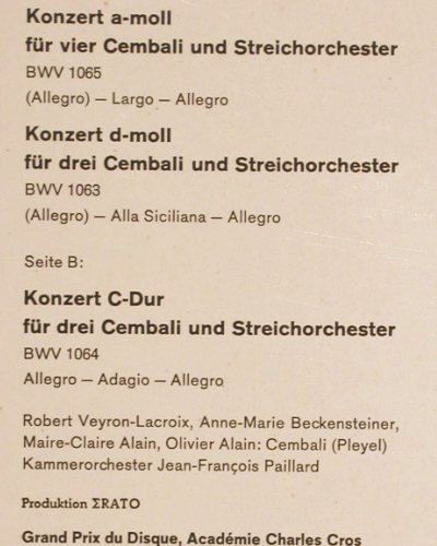 Bach,Johann Sebastian: Konzerte für drei und vier Cembali, Christophorus(CGLP 75 739), D, Mono,  - LP - K1406 - 9,00 Euro