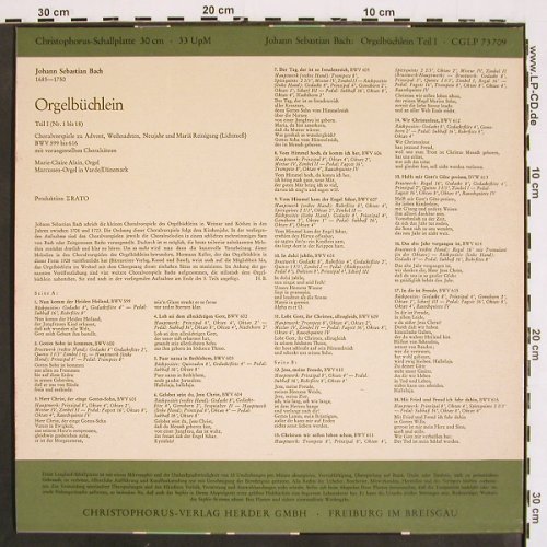 Bach,Johann Sebastian: Orgelbüchlein Teil1,BWV 599 bis 616, Christophorus(CGLP 73 709), D, Mono, 1962 - LP - K1407 - 9,00 Euro