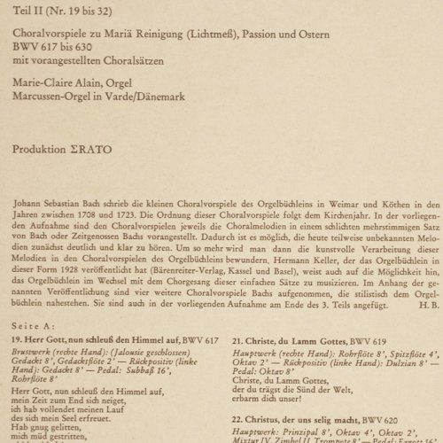 Bach,Johann Sebastian: Orgelbüchlein Teil2,BWV 617 bis 630, Christophorus(CGLP 73 710), D, Mono, 1962 - LP - K1408 - 9,00 Euro