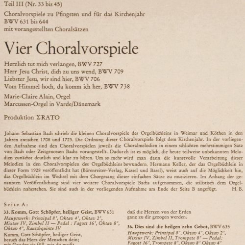 Bach,Johann Sebastian: Orgelbüchlein Teil3,BWV 631 bis 644, Christophorus(CGLP 73 711), D, Mono, 1962 - LP - K1409 - 9,00 Euro