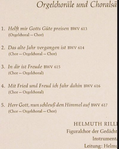 Bach,Johann Sebastian: Das Orgelbüchlein 4,Tod u.Ewigkeit, Musicaphon (BM 30 SL 1529), D, Foc, 1965 Typ: LP Best.-Nr.: K1410 Preis: 9,00 Euro