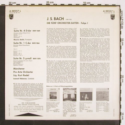 Bach,Johann Sebastian: The 5 Suites for Orchestra -1/1,4&5, Philips(A 00557 L), NL, Mono,  - LP - K1411 - 9,00 Euro