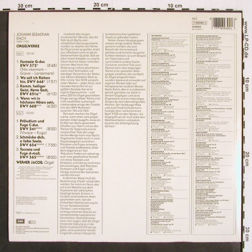 Bach,Johann Sebastian: Orgelwerke,Toccata uFuge d-moll,565, EMI(7 69390 1), D, Ri, 1988 - LP - K1413 - 7,50 Euro