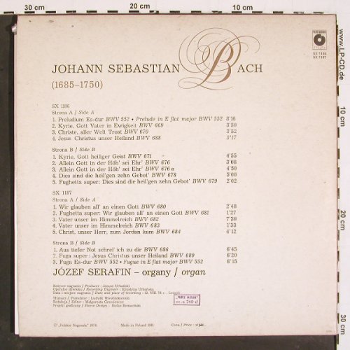 Bach,Johann Sebastian: Organ Works, Foc, Muza (SX 1186/SX1187), PL, 1974 Typ: 2LP Best.-Nr.: K1416 Preis: 9,00 Euro