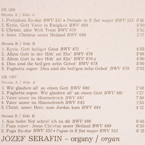 Bach,Johann Sebastian: Organ Works, Foc, Muza (SX 1186/SX1187), PL, 1974 Typ: 2LP Best.-Nr.: K1416 Preis: 9,00 Euro