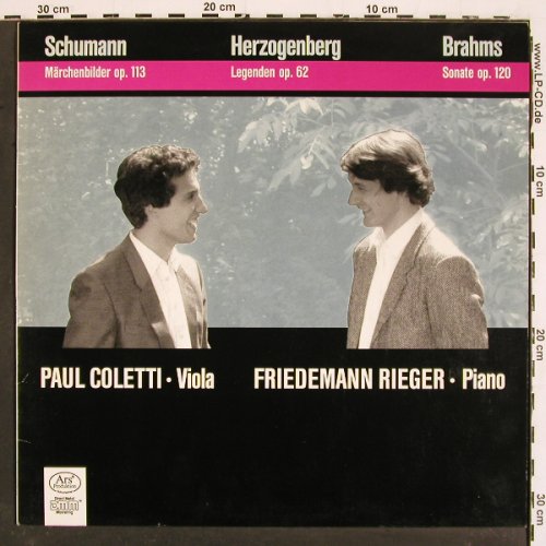 Schumann,Robert/Herzogenberg/Brahms: Märchenbilder/Legenden op.62/op120, ARS Produktion (FSM 68 308), D, 1989 Typ: LP Best.-Nr.: K1422 Preis: 9,00 Euro