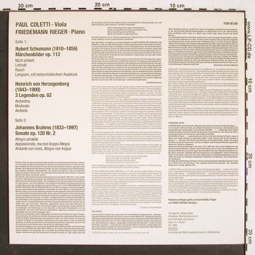 Schumann,Robert/Herzogenberg/Brahms: Märchenbilder/Legenden op.62/op120, ARS Produktion (FSM 68 308), D, 1989 Typ: LP Best.-Nr.: K1422 Preis: 9,00 Euro