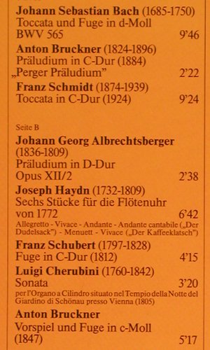 V.A.Die Orgel der Wiener Hofburg: J.S.Bach..Bruckner,Martin Haselböck, PAN(120375), A, 1980 - LP - K1429 - 6,00 Euro