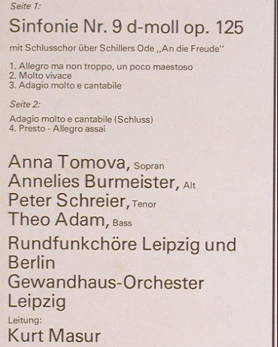 Beethoven,Ludwig van: Sinfonie Nr.9 D-moll op.125, Philips,Diskothek 15 (6598 333), NL Typ: LP Best.-Nr.: K1431 Preis: 6,00 Euro