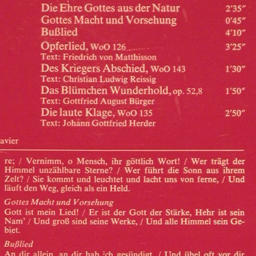 Schreier,Peter: Beethoven-Lieder, Vol.1, Telefunken (6.411997 AP), D, Ri, 1976 Typ: LP Best.-Nr.: K1432 Preis: 6,00 Euro
