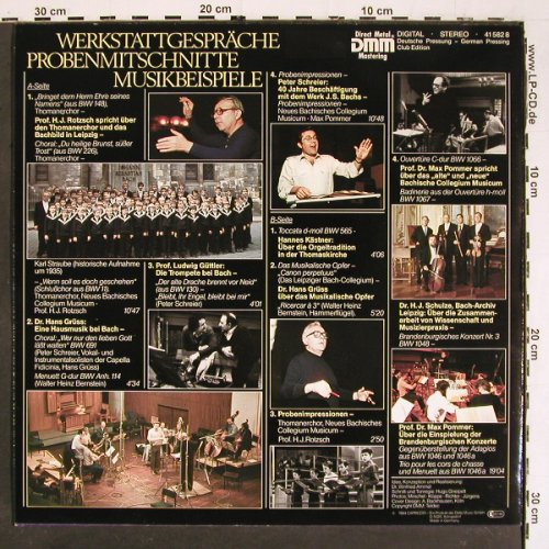 Bach,Johann Sebastian: Werkstattgespräche, Probenmitschn., Capriccio (41 582 8), D,Club Ed., 1984 Typ: LP Best.-Nr.: K1433 Preis: 7,50 Euro