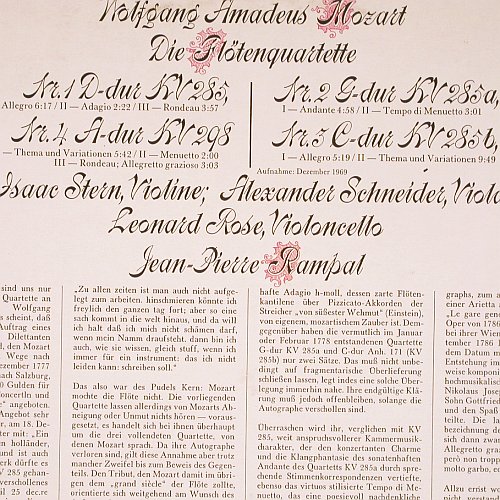 Mozart,Wolfgang Amadeus: Die Flötenquartette Nr.1-4, CBS (CBS 61 824), NL, 1978 Typ: LP Best.-Nr.: K1453 Preis: 7,50 Euro