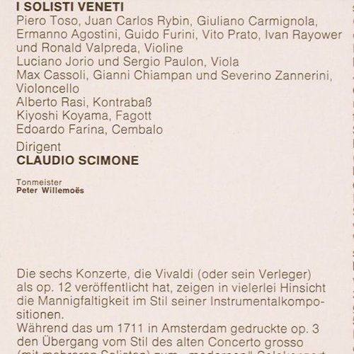 Vivaldi,Antonio: Sechs Konzerte,Violine,Streicher..., EMI /Erato Serie (C 065-30 913 Q), D, 1976 Typ: LP Best.-Nr.: K1454 Preis: 7,50 Euro
