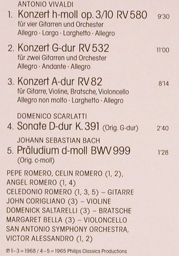 Los Romeros: Gitarren-Festival (1963-1968), Philips Club-Ed. (63 0590), D, Ri Typ: LP Best.-Nr.: K1455 Preis: 9,00 Euro