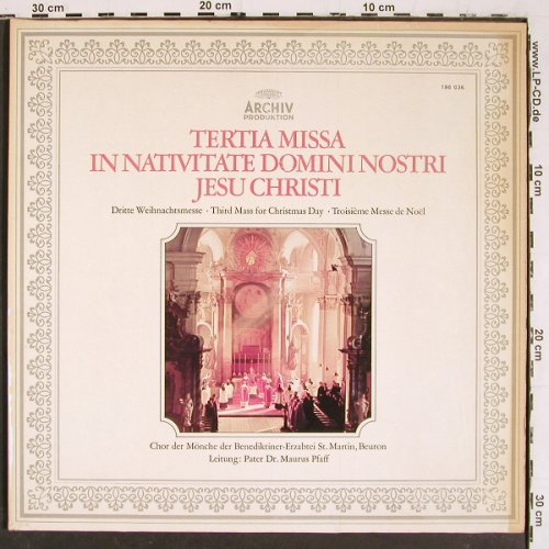Mönche der Benediktiner-Erzabtei: St.Martin, Beuron.Tertia Missa..Foc, Archiv (198 036), D,Ri,m/vg+ Typ: LP Best.-Nr.: K1457 Preis: 5,00 Euro