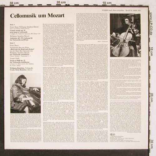 V.A.Cellomusik um Mozart: F.X.W.Mozart, Danzi, Wölfl, RBM (RBM 3058), D, 1980 Typ: LP Best.-Nr.: K1459 Preis: 9,00 Euro