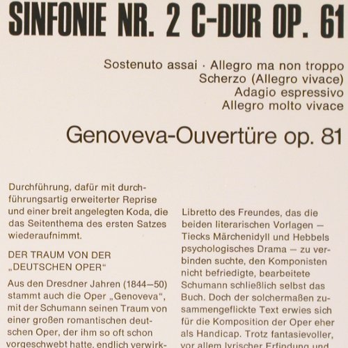 Schumann,Robert: Sinfonie Nr.2 C-Dur,Genoeva,op61,81, EMI (C 063-01 918), D Typ: LP Best.-Nr.: K1463 Preis: 9,00 Euro