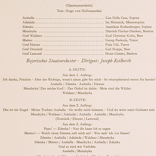 Strauss,Richard: Arabella - Opernquerschnitt, D.Gr.(LPEM 19 419), D, 1963 - LP - K1465 - 7,50 Euro