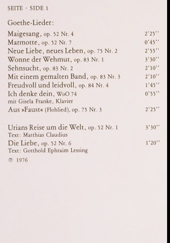 Schreier,Peter: Beethoven-Lieder, Box, Telefunken (6.35575 DX), D, 1976 Typ: 2LP Best.-Nr.: K1466 Preis: 7,50 Euro