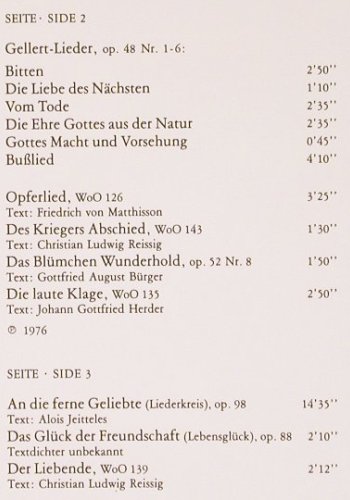 Schreier,Peter: Beethoven-Lieder, Box, Telefunken (6.35575 DX), D, 1976 Typ: 2LP Best.-Nr.: K1466 Preis: 7,50 Euro