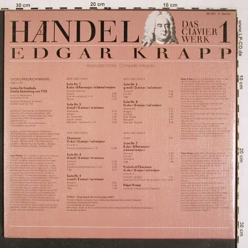 Händel,Georg Friedrich: Das Clavier Werk 1,Suiten f.Cembalo, Orbis (38 463 6), D, Foc, 1979 Typ: 2LP Best.-Nr.: K1473 Preis: 9,00 Euro