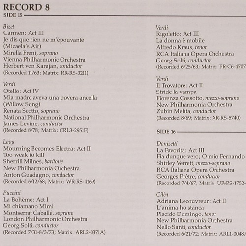 V.A.RCA / MET: 100 Singers / 100 Years, Box, RCA Red Seal (RL 85177), I, 1984 Typ: 8LP Best.-Nr.: K1474 Preis: 20,00 Euro.