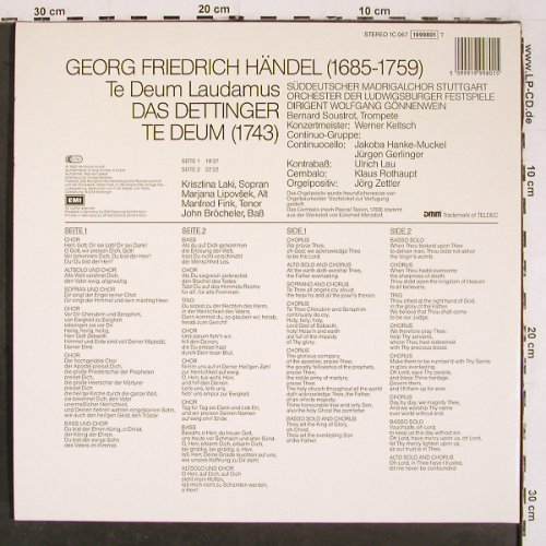 Händel,Georg Friedrich: Dettinger Te Deum,Foc, Harmonia Mundi (1999801), D, 1983 Typ: LP Best.-Nr.: K1484 Preis: 9,00 Euro.