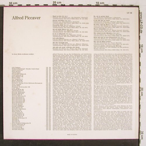 Piccaver,Alfred: Lebendige Vergangenheit, LV (LV 26), A Typ: LP Best.-Nr.: K1491 Preis: 7,50 Euro.