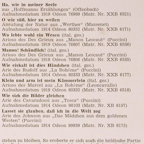 Piccaver,Alfred: Lebendige Vergangenheit, LV (LV 26), A Typ: LP Best.-Nr.: K1491 Preis: 7,50 Euro.