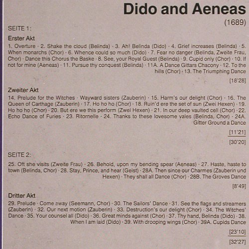 Purcell,Henry: Dido and Aeneas (1967), Archiv Resonance (2547 032), D, Ri Typ: LP Best.-Nr.: K1492 Preis: 7,50 Euro.