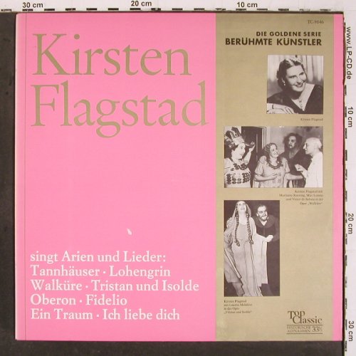 Flagstad,Kirsten: Singt aus Opern(Arien und Lieder), Top Classic (TC-9046), D, Ri, 1969 Typ: LP Best.-Nr.: K1493 Preis: 7,50 Euro.