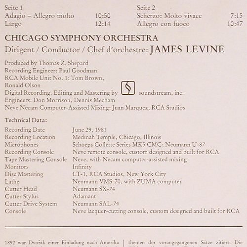 Dvorak,Antonin: Sinfonie Nr.9 op95,New World Symph., RCA Red Seal (RL 14248), D, 1982 Typ: LP Best.-Nr.: K1497 Preis: 6,00 Euro.