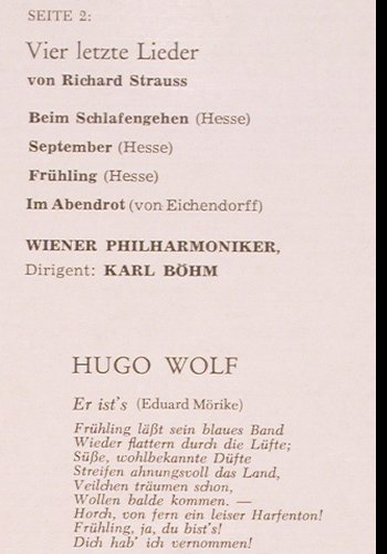 Casa,Lisa Della: Lieder von Schubert,Brahms,Wolf Und, Decca (BLK 21049), D Typ: LP Best.-Nr.: K1498 Preis: 9,00 Euro.