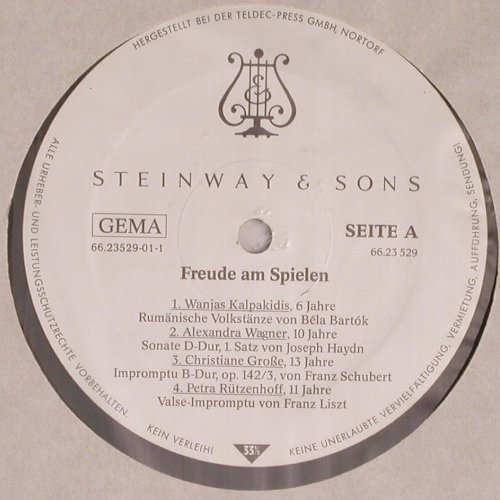 V.A.Freude am Spielen: Ausz&uuml;ge a.d.30 Steinway Klavierwett, Steinway(66.23 529), D, Foc, 1984 - LP - K1501 - 7,50 Euro