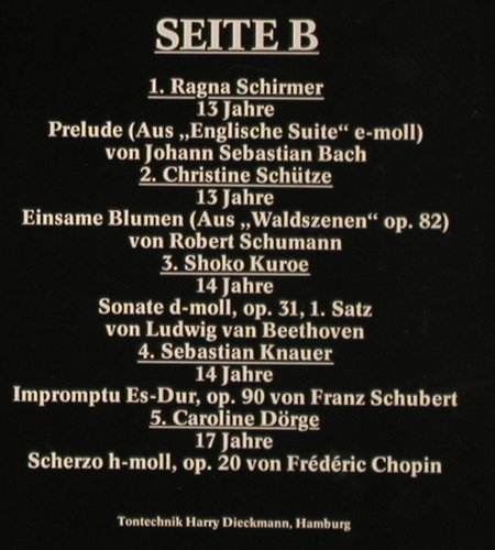 V.A.Musik machen ist besser a.H&ouml;ren: Ausz&uuml;ge a.d.49 Steinway Klavierwett, Steinway (66.23886), D, Foc, 1985 Typ: LP Best.-Nr.: K1502 Preis: 9,00 Euro.