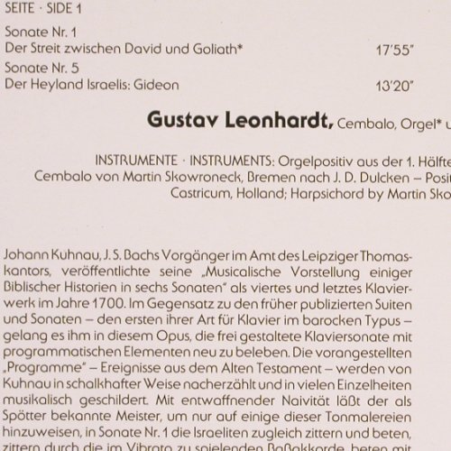 Kuhnau,Johann: Biblische Sonaten 1,2,4,5, Teldec(6.43031 AQ), D, 1984 - LP - K1504 - 9,00 Euro