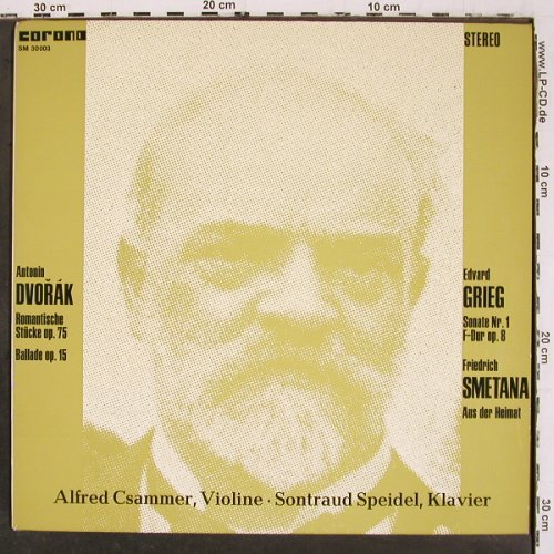 V.A.Violinwerke von: Dvorak,Grieg,Smetana, vg+&sol;m-, Mono, Corona (SM 30 003), D, 1971 Typ: LP Best.-Nr.: K1505 Preis: 9,00 Euro.
