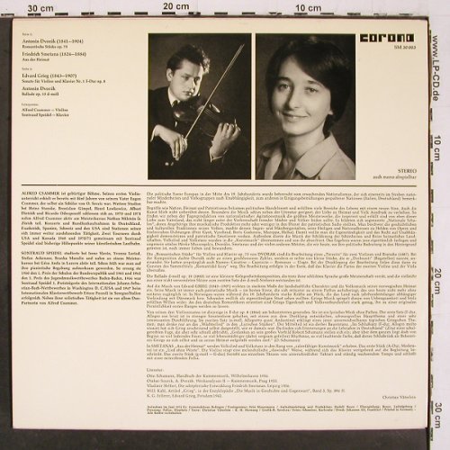 V.A.Violinwerke von: Dvorak,Grieg,Smetana, vg+&sol;m-, Mono, Corona (SM 30 003), D, 1971 Typ: LP Best.-Nr.: K1505 Preis: 9,00 Euro.