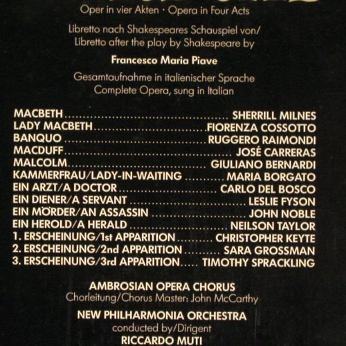 Verdi,Giuseppe: Macbeth,Box, EMI (29 0385 3), D, 1976 Typ: 2LP Best.-Nr.: K1506 Preis: 9,00 Euro.