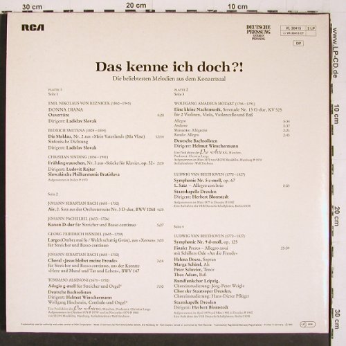 V.A.Das kenne ich doch?!: Die beliebtesten Melodien a.d.Konze, RCA Victrola(VL 30415), D, Foc,Ri, 1981 - 2LP - K1508 - 6,00 Euro