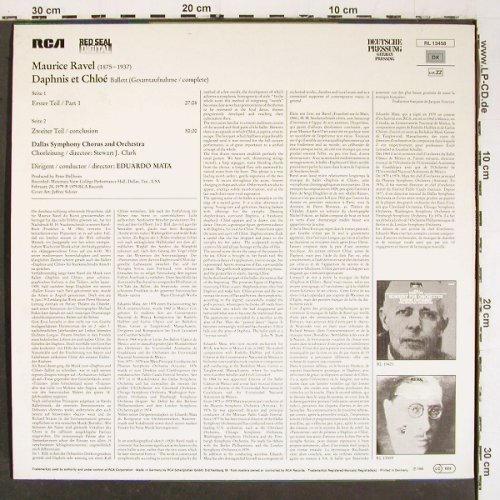 Ravel,Maurice: Daphins et Chloe, complete Ballet, RCA (RL 13458), D, 1979 Typ: LP Best.-Nr.: K1512 Preis: 6,00 Euro.