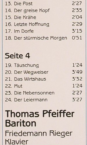 Schubert,Franz: Die Winterreise,Einsamkeit, Foc, Bayer Records (BR 30 010&sol;11), D, 1987 Typ: 2LP Best.-Nr.: K1531 Preis: 12,50 Euro.