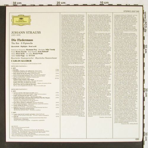 Strau&szlig;,Johann: Die Fledermaus - Querschnitt, Deutsche Grammophon(2537 040), D, 1977 - LP - K1618 - 6,00 Euro