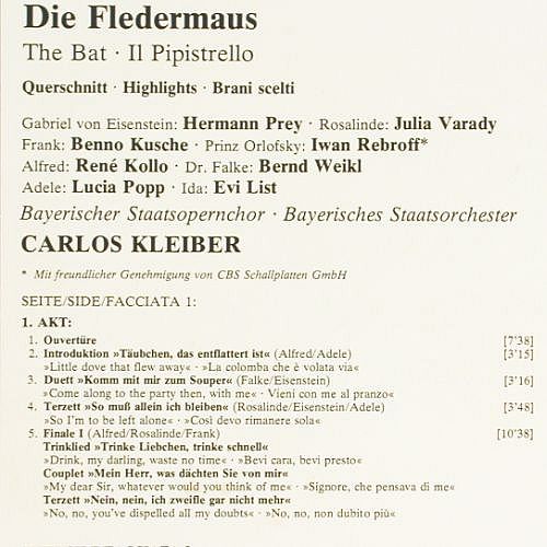 Strau&szlig;,Johann: Die Fledermaus - Querschnitt, Deutsche Grammophon(2537 040), D, 1977 - LP - K1618 - 6,00 Euro