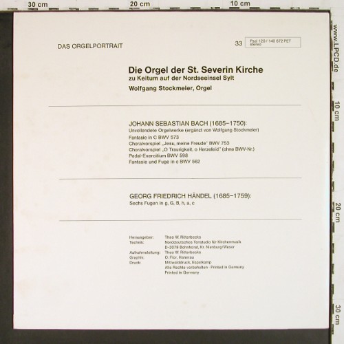 Stockmeier,Wolfgang: Johann Sebastian Bach / Händel, Psallite Orgelportrait(PSAL 120/140672), D, Mono,  - LP - K1675 - 20,00 Euro