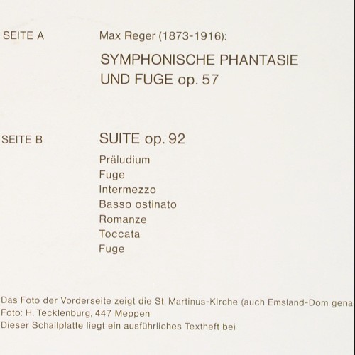 Stockmeier,Wolfgang: Max Reger, Booklet, m-/m, Psallite Orgelportrait(PSAL 145/120973), D,  - LP - K1681 - 20,00 Euro