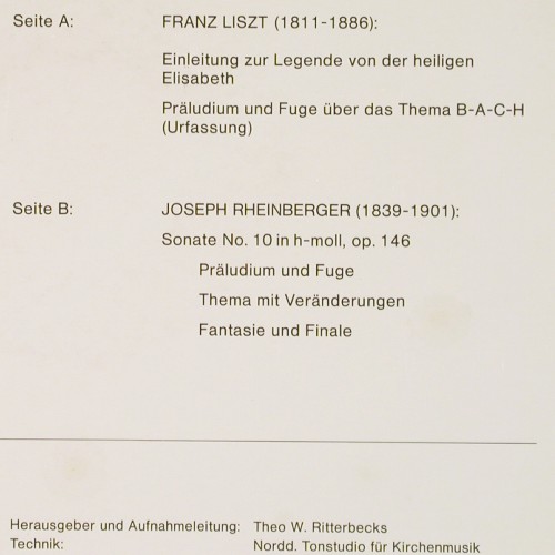 Stockmeier,Wolfgang: Franz Liszt / Joseph Rheinberger, Psallite Orgelportrait(PSAL 141/190673), D,  - LP - K1682 - 20,00 Euro