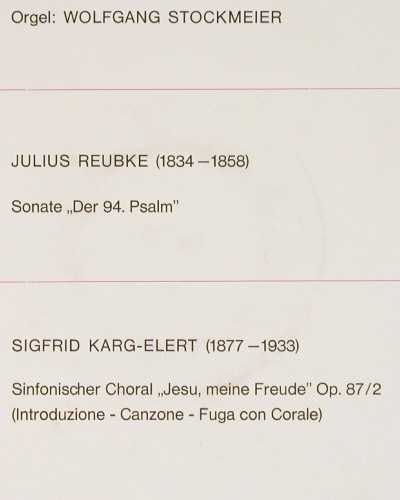 Stockmeier,Wolfgang: Julius Reubke/Siegfried Karg-Elert, Psallite Orgelportrait(PSAL 95/271 069), D, m-/vg+,  - LP - K1683 - 12,50 Euro